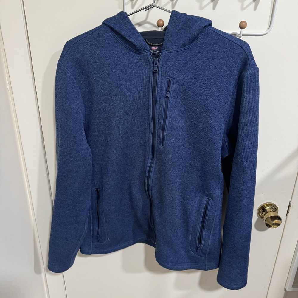 Vineyard Vines Hoodie Men M "Better Sweater" Style Blue Full Zip Jacket 1K001075